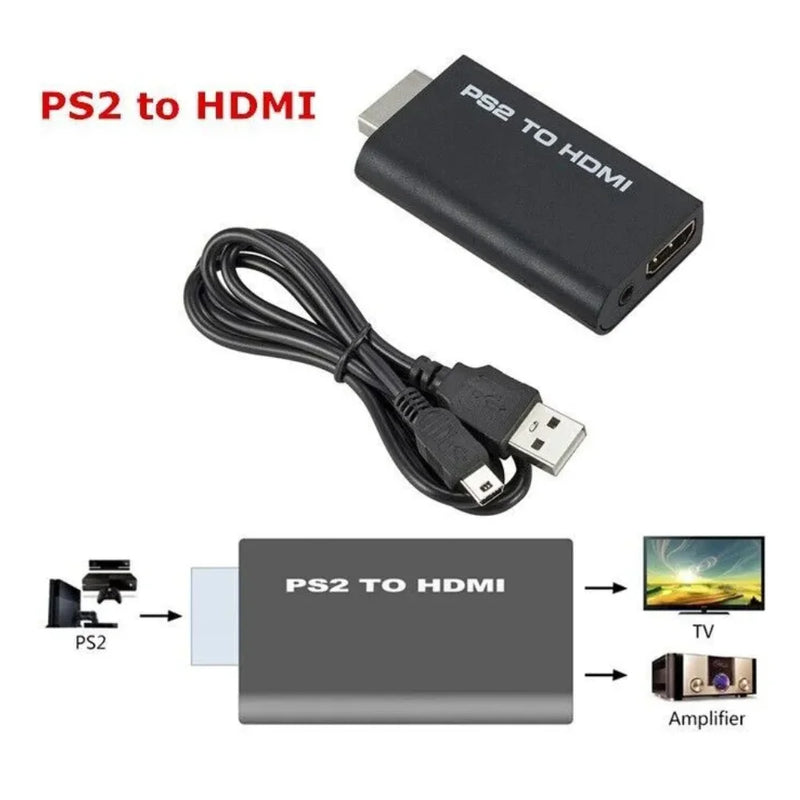 Adaptador Conversor AV para HDMI - PS2 Áudio e Vídeo