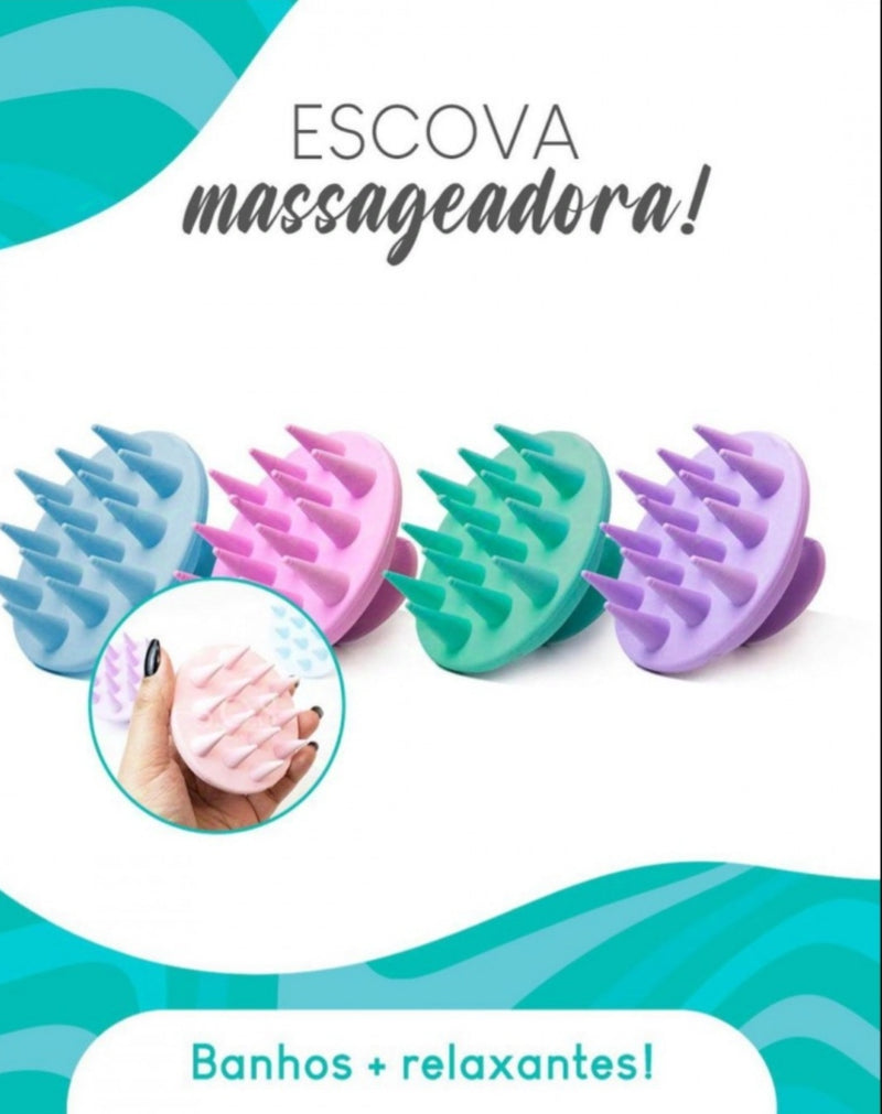 Escova Massageadora Capilar de Silicone