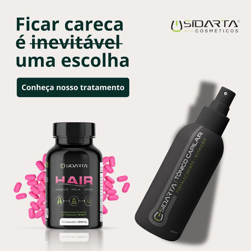 Hair 3em1 e tônico capilar, tratamento completo para evitar a queda de cabelo, original SIDARTA COSMÉTICOS