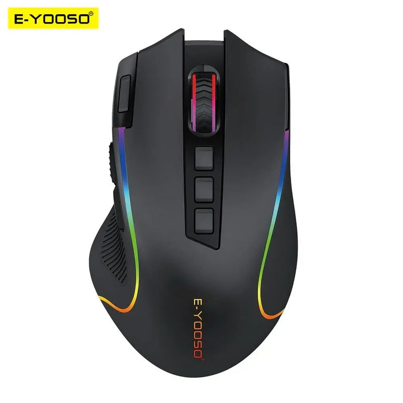 E-YOOSO X-11 RGB USB 2.4G Mouse sem fio para jogos 4000 DPI 9 botões programáveis ergonômicos para mouses gamer laptop computador PC