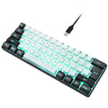 Teclado gamer com fio 60%, mini teclado ultracompacto com retroiluminação RGB, teclado compacto pequeno e à prova d'água de 61 teclas para jogadores de PC/Mac