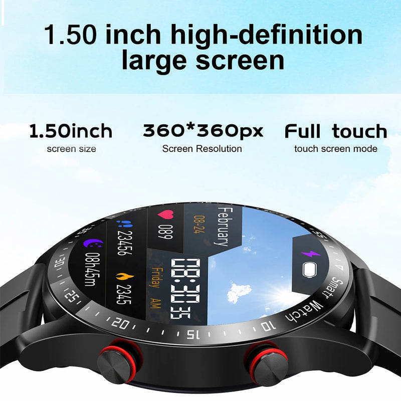 2024 Novo Bluetooth Chamada Relógio Inteligente Homens 360*360 HD Display Frequência Cardíaca Rastreador de Fitness ECG+PPG Negócios Smartwatches Para Huawei