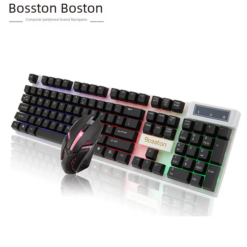 Doctor Denton Floating Rainbow Backlight Wired Keyboard Mouse Set DIY Computer Assembly Adequado para jogos de escritório