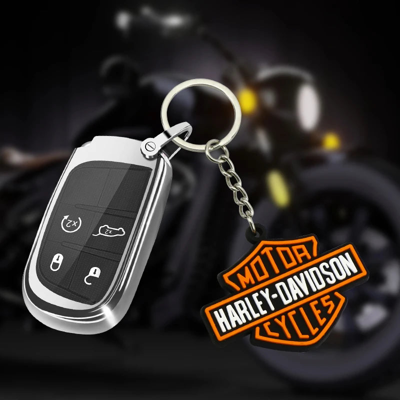 Motorcycle LOGO keychain Shape SOFT RUBBER KEYRING For Harley Davidson Softail Sportster VRSC Touring X48 883 1200 Street Glide