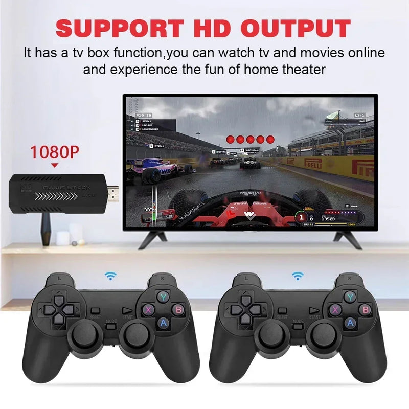 X2 Plus 256G 50000 Game GD10 Pro 4K Game Stick 3D HD Retro Video Game Console Wireless Controller TV 50 Emulator For PS1/N64/DC