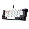 Teclado gamer com fio 60%, mini teclado ultracompacto com retroiluminação RGB, teclado compacto pequeno e à prova d'água de 61 teclas para jogadores de PC/Mac