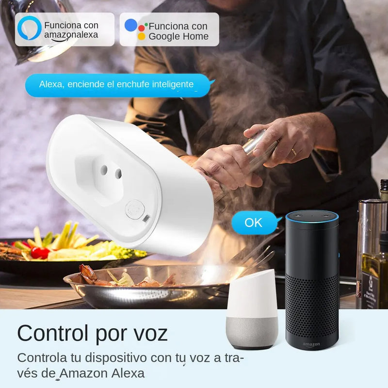 Tuya 16A Brazil Standard WiFi Smart Plug with Power Monitor Smart Life APP Smart Socket Voice Work for Google Home Alexa