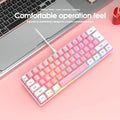 Teclado gamer com fio 60%, mini teclado ultracompacto com retroiluminação RGB, teclado compacto pequeno e à prova d'água de 61 teclas para jogadores de PC/Mac