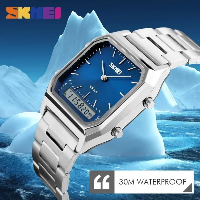 SKMEI 1220 relogio masculino Fashion Casual Watch Men Digital Dual Time Sports Chronograph 3bar Waterproof Quartz Wristwatches