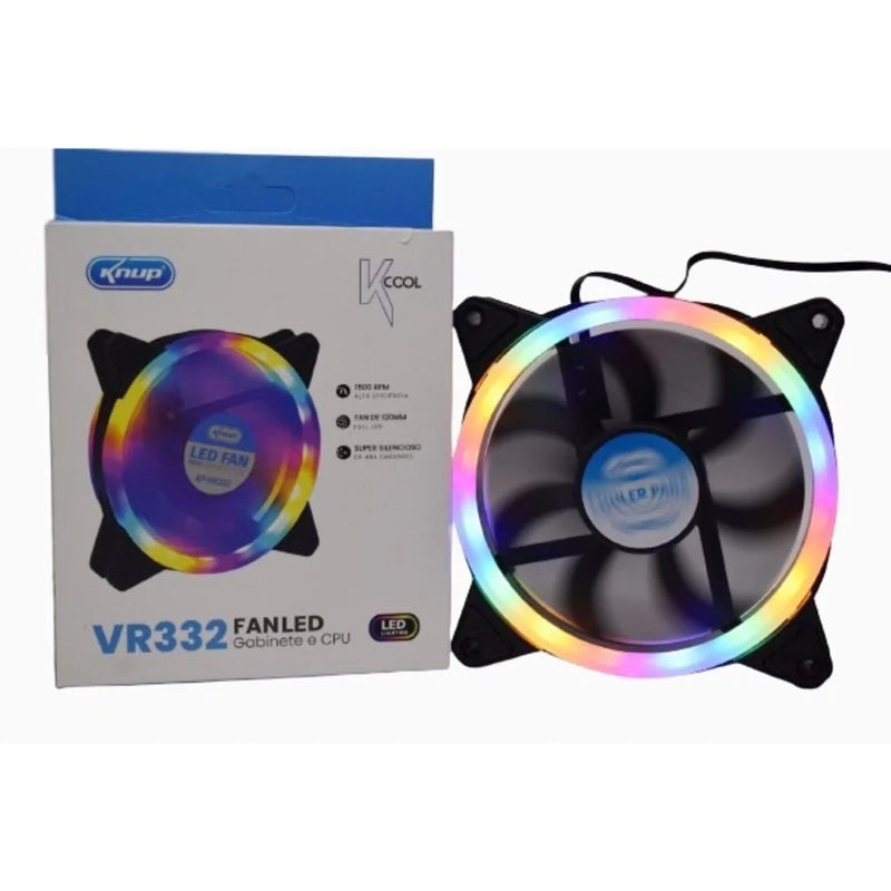 Cooler Fan Led RGB 120mm Ventoinha Gabinete Cpu Gamer PC/ VR-332