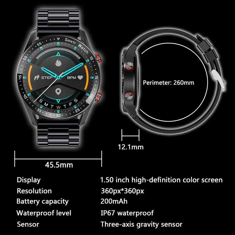 2024 Novo Bluetooth Chamada Relógio Inteligente Homens 360*360 HD Display Frequência Cardíaca Rastreador de Fitness ECG+PPG Negócios Smartwatches Para Huawei