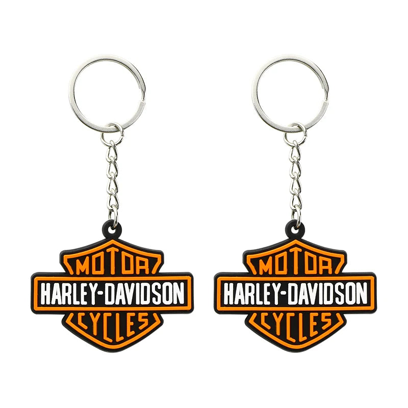 Motorcycle LOGO keychain Shape SOFT RUBBER KEYRING For Harley Davidson Softail Sportster VRSC Touring X48 883 1200 Street Glide