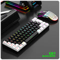 Teclado gamer com fio 60%, mini teclado ultracompacto com retroiluminação RGB, teclado compacto pequeno e à prova d'água de 61 teclas para jogadores de PC/Mac