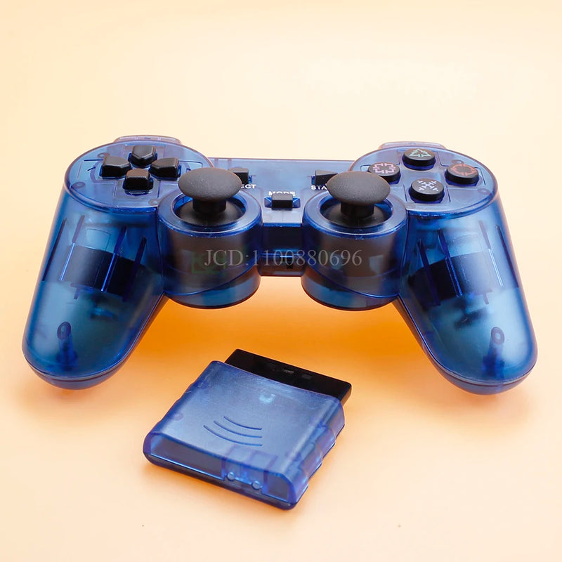 1 Peça 2.4g Controlador de jogo sem fio para ps2 dupla vibração à prova de choque cor transparente controle de jogo bluetooth