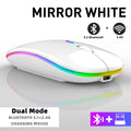 Rechargeable Bluetooth Wireless Mouse with 2.4GHz USB RGB 1600DPI Mouse for Computer Laptop Tablet PC Macbook Gaming Mouse Gamer