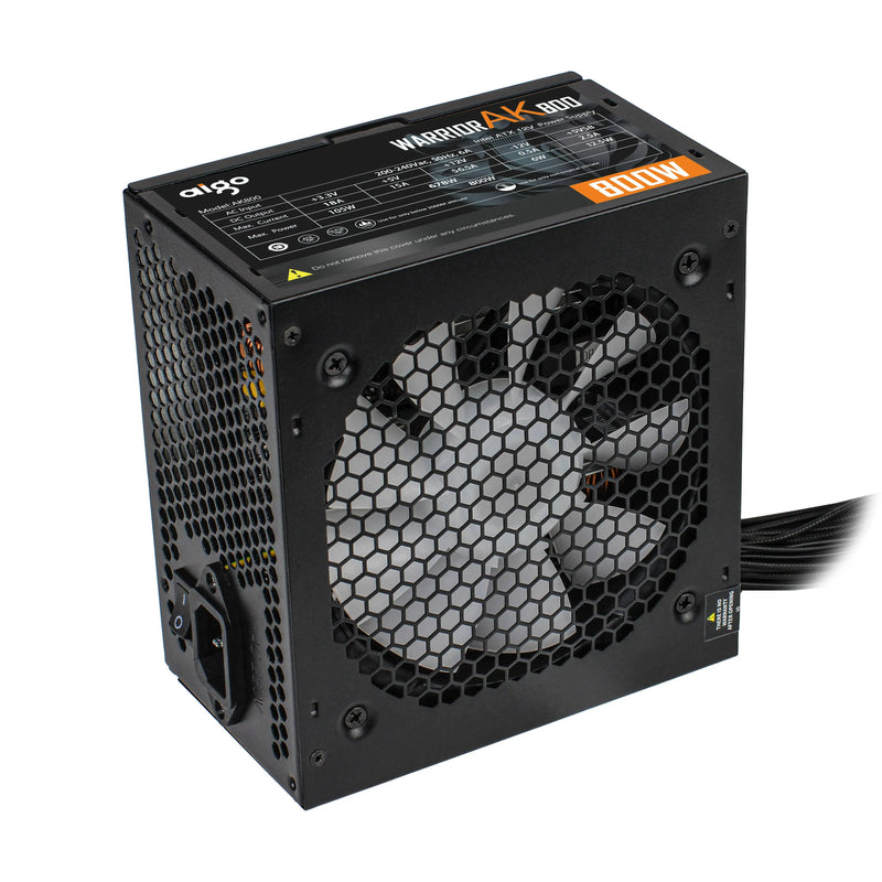 Fonte de alimentação Aigo AK PC PSU 500W 600W 700W 800W 1000W Gaming 120mm RGB Fan 220V ATX Desktop Computer Power Supply para BTC