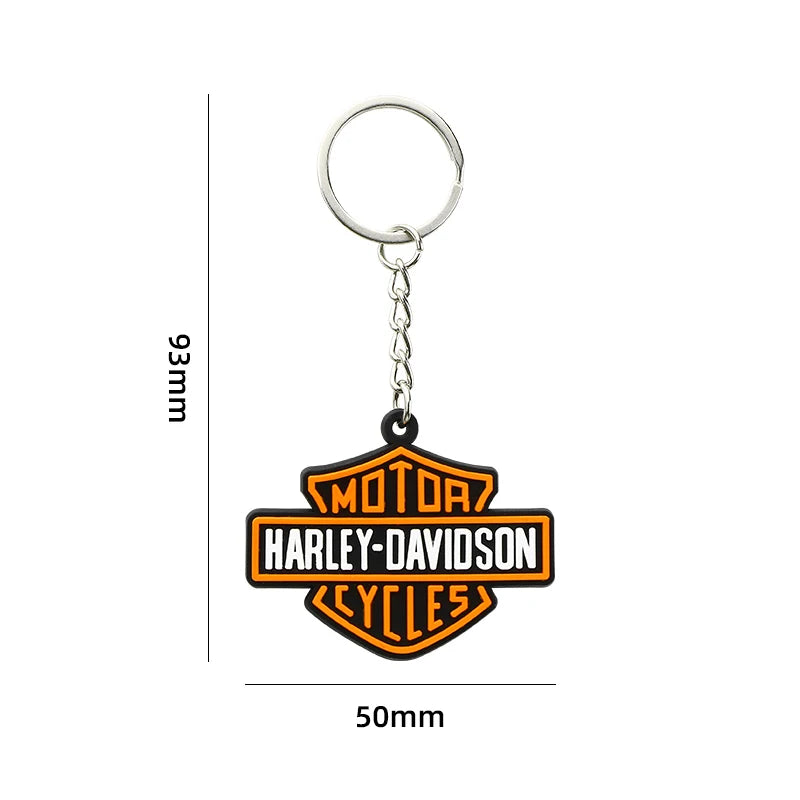 Motorcycle LOGO keychain Shape SOFT RUBBER KEYRING For Harley Davidson Softail Sportster VRSC Touring X48 883 1200 Street Glide