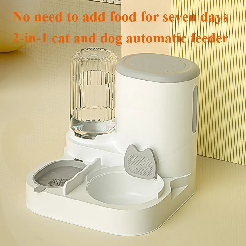 Tigela de gato alimentador automático para gatos, cães, animais de estimação, dispensadores de água, tigela de gato integrada, bacia de comida de gato, cães, comer, beber wa