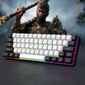 Teclado gamer com fio 60%, mini teclado ultracompacto com retroiluminação RGB, teclado compacto pequeno e à prova d'água de 61 teclas para jogadores de PC/Mac