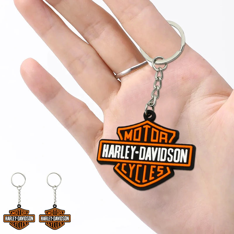 Motorcycle LOGO keychain Shape SOFT RUBBER KEYRING For Harley Davidson Softail Sportster VRSC Touring X48 883 1200 Street Glide