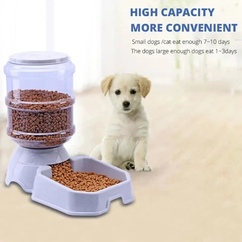 3.8 L Alimentador Automático para Cães Bebedouro Tigela de Alta Capacidade para Alimentos para Animais de Estimação Dispensador de Água por Gravidade Tigela para Animais de Estimação para Cães Gatos Acessórios para Cães