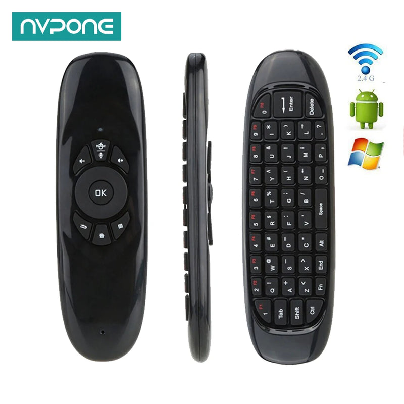 Fly Air Mouse Gyro Sensor Teclado Inglês Sem Fio 2.4G RF Teclado Controle Remoto Para Jogos Android Smart TV Box Projetor