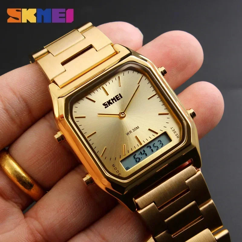 SKMEI 1220 relogio masculino Fashion Casual Watch Men Digital Dual Time Sports Chronograph 3bar Waterproof Quartz Wristwatches