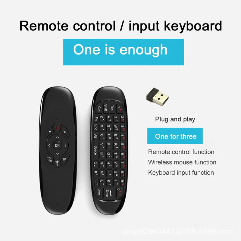 Fly Air Mouse Gyro Sensor Teclado Inglês Sem Fio 2.4G RF Teclado Controle Remoto Para Jogos Android Smart TV Box Projetor