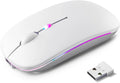 Wireless Bluetooth Mouse, Rechargeable LED Bluetooth 5.2 and USB Receiver Portable Silent Mouse,for Laptop/Desktop/Tablet