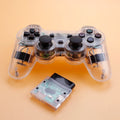 1 Peça 2.4g Controlador de jogo sem fio para ps2 dupla vibração à prova de choque cor transparente controle de jogo bluetooth