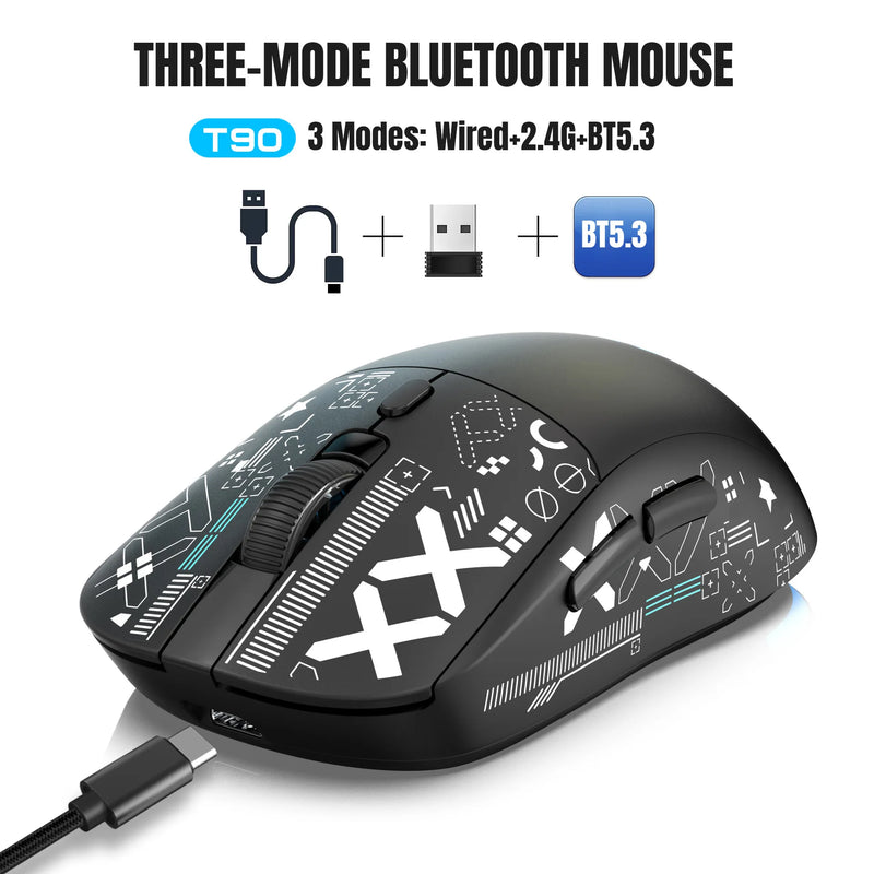 3 Modos Bluetooth Gaming Mouse Recarregável 2.4G USB Sem Fio RGB Backlight Mouse para iPad Tablet Laptop Computador