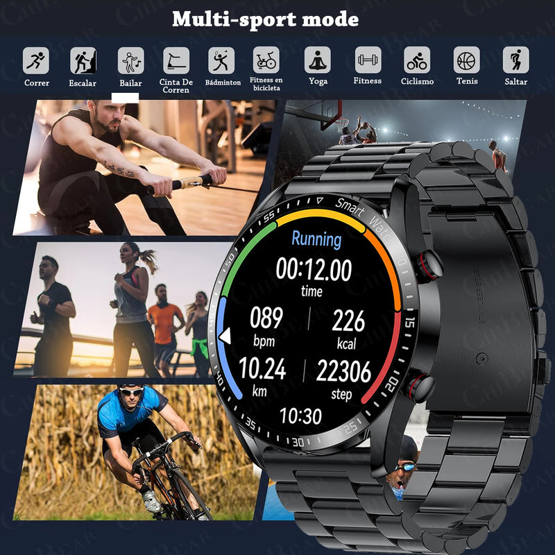 2024 Novo Bluetooth Chamada Relógio Inteligente Homens 360*360 HD Display Frequência Cardíaca Rastreador de Fitness ECG+PPG Negócios Smartwatches Para Huawei