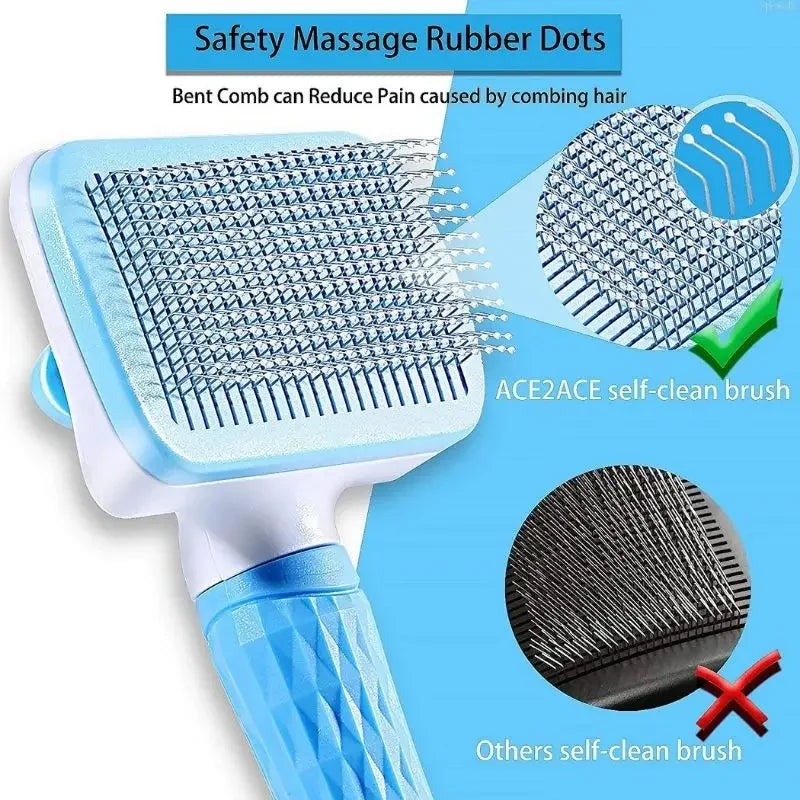 Escova removedora de pelos de cachorro, escova para gato, pente para cuidados e cuidados com pelos de cachorro, pente para cães de pelo longo, remove pelos, limpeza, escova de banho, suprimentos para cães