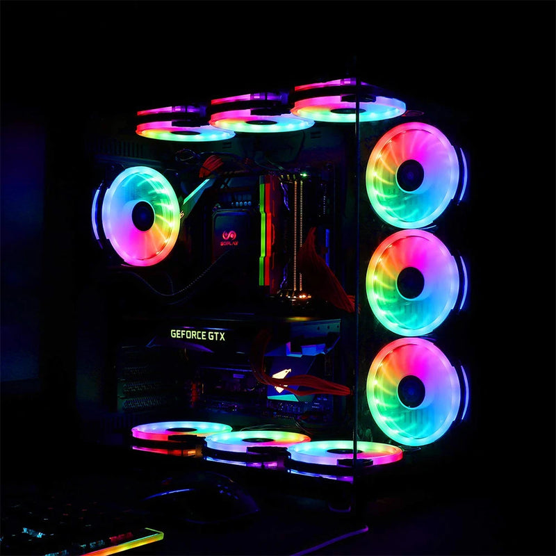 GMRGB 120 mm Ventilador de gabinete para computador gamer RGB 12v Dissipador de calor aura sync Cooler argb Silent controller