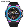 Sanda Men's Digital Fashion Waterproof Outdoor Sports Multifunctional Electronic Watch SD3302-12