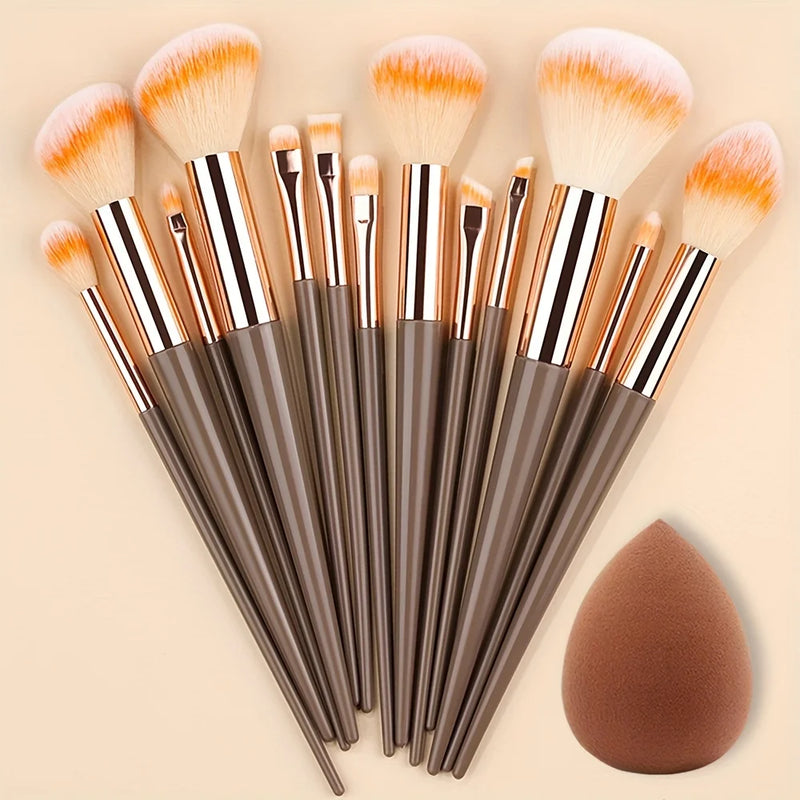 Makeup Brush Set 13Pcs Kit Cosmetic Foundation Eyeshadow Brushes Professional Powder Concealers Blush Beauty Tool makeup sponge