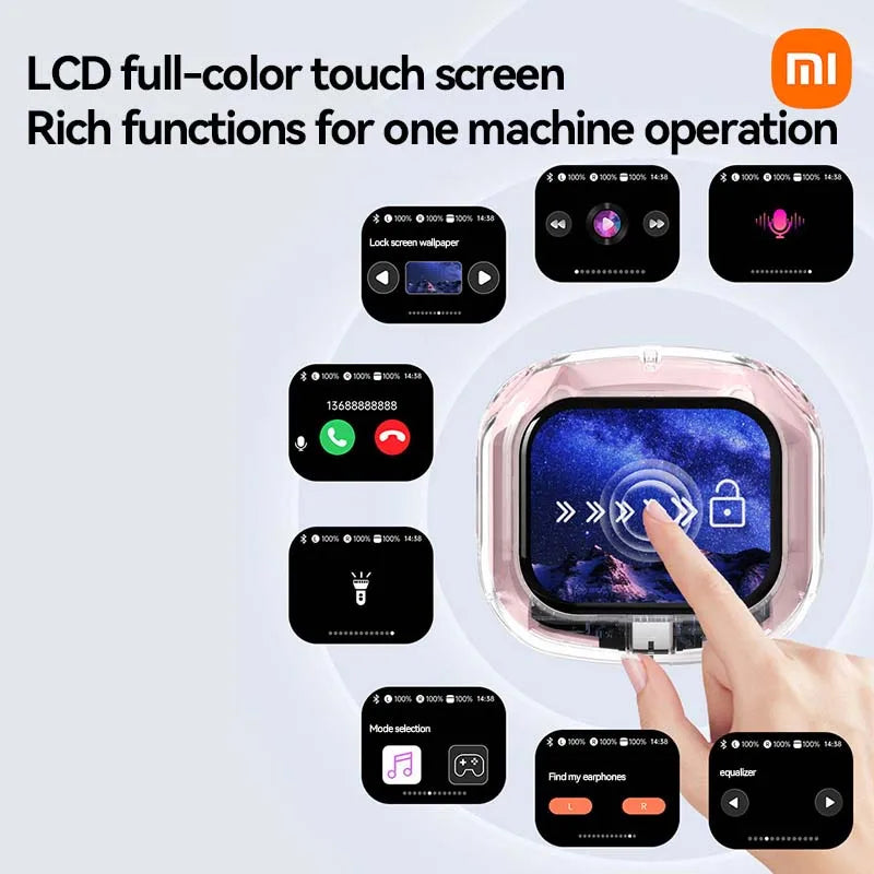 Xiaomi Wireless Earbuds Bluetooth LCD Full-Color Touch Screen Headphones Noise Reduction Waterproof Earphone for Android IOS