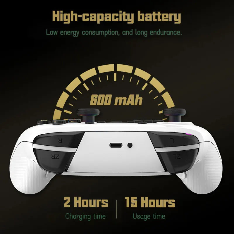 S08 Switch PRO Wireless Bluetooth Gamepad Blackgold Somatosensory Vibration One-click Wake Up Simulator Game