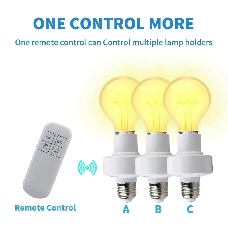 E27 Interruptor de Temporizador Inteligente Controle Remoto Sem Fio AC85-265V 10m Alcance Suporte de Lâmpada ON Off Base de Lâmpada Soquete Inteligente