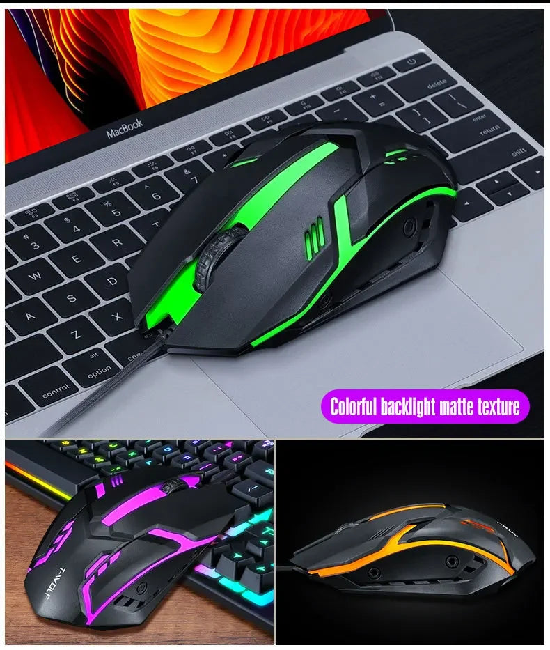 Teclado para jogos Teclado para jogadores com retroiluminação USB RGB 104 Teclas de borracha com fio Teclado russo ergonômico para PC Laptop