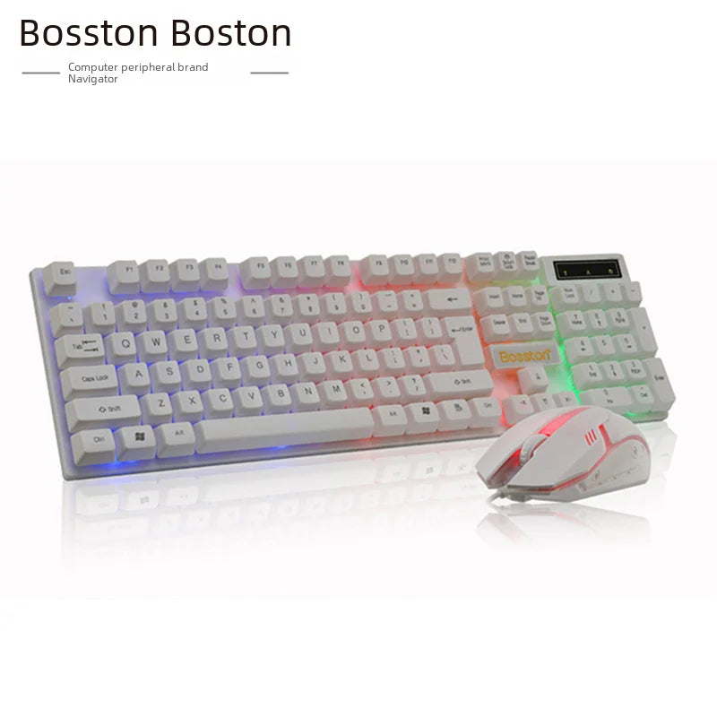 Doctor Denton Floating Rainbow Backlight Wired Keyboard Mouse Set DIY Computer Assembly Adequado para jogos de escritório