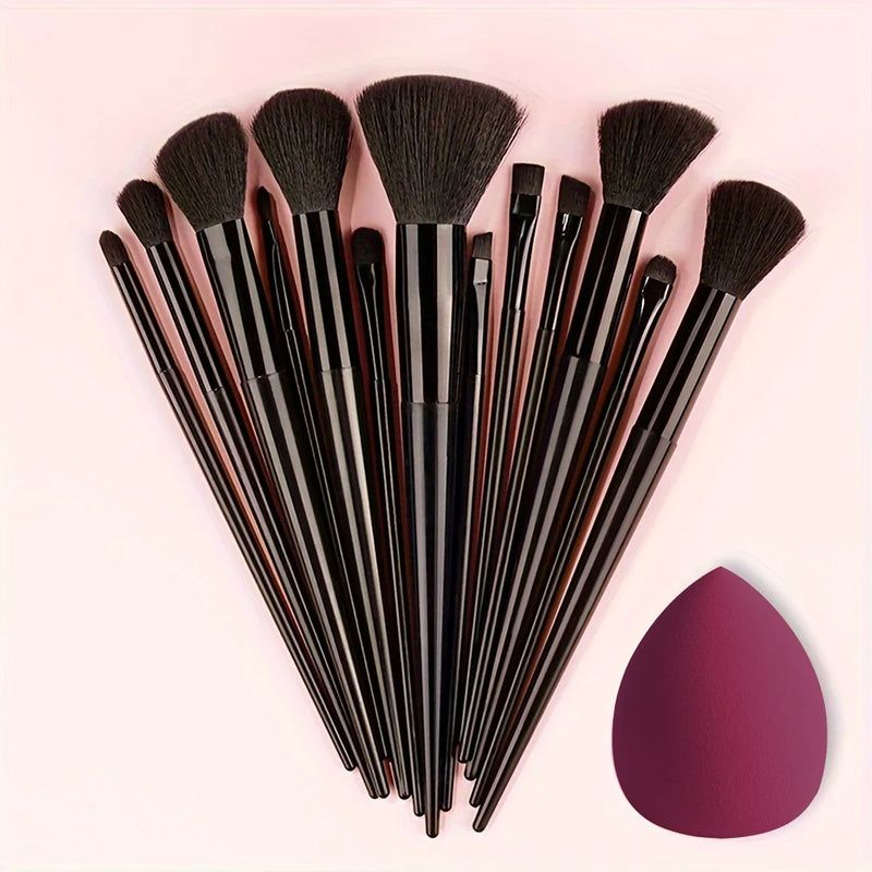 Makeup Brush Set 13Pcs Kit Cosmetic Foundation Eyeshadow Brushes Professional Powder Concealers Blush Beauty Tool makeup sponge