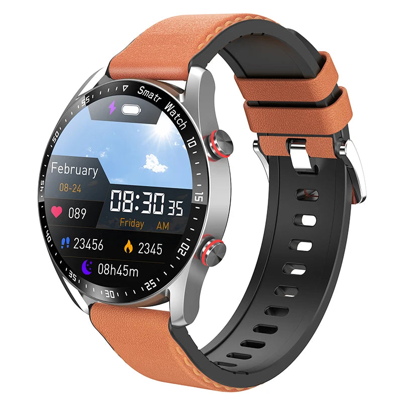 2024 Novo Bluetooth Chamada Relógio Inteligente Homens 360*360 HD Display Frequência Cardíaca Rastreador de Fitness ECG+PPG Negócios Smartwatches Para Huawei