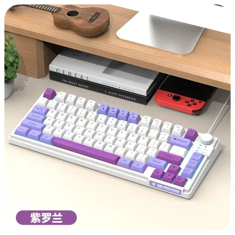 Teclado 94 Teclas 90% Layout Espanhol Russo Coreano Árabe Teclado USB Com Fio K82 RGB Luz Botão de Volume Ergonomia Jogos Escritório