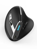 Lefon Bluetooth Vertical Mouse Sem Fio Ergonômico Mouse com Tela OLED RGB USB Óptico Recarregável Mouse para PC Laptop Jogos