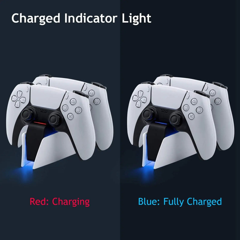 Ps5 Controller Charging Station with Dual Fast Charger Dock for PS5 DualSense Wireless Controller with LED Charging Indicators