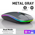 Rechargeable Bluetooth Wireless Mouse with 2.4GHz USB RGB 1600DPI Mouse for Computer Laptop Tablet PC Macbook Gaming Mouse Gamer