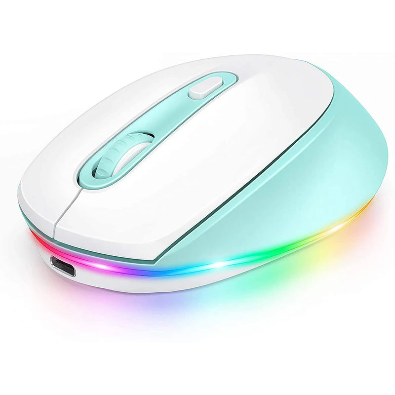 Portable Gaming Wireless RGB Mouse Quiet Click Rechargeable Ergonomic Design Color LED Backlight laptop PC home and office use