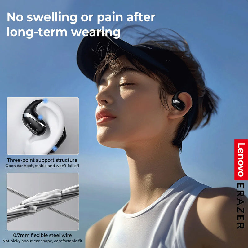 [Powerful Sound] Lenovo ERAZER X9 Wireless Headphones OWS Sports Open Bluetooth Earphones with Mic Noise Reduction Waterproof