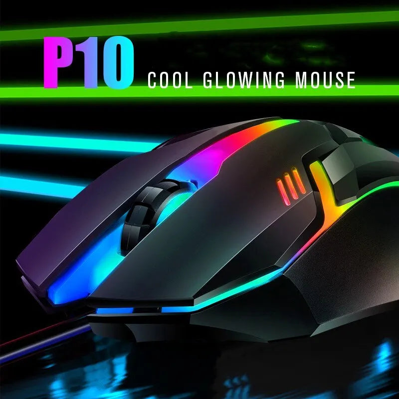 1 PC ITLY M01 Sports LED Mouse para jogos com fio USB retroiluminado luminoso para PC desktop, laptop, escritório, computador, mouse para jogos